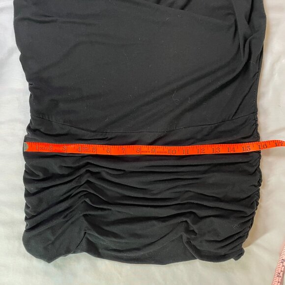 Laundry by Shelli Segal Jersey Top Black Sleeveless Hip Rouching Size M - Picture 6 of 8